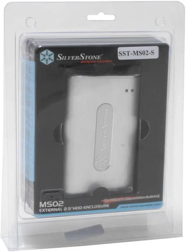 Alt view image 4 of 4 - SilverStone SST-MS02-S Aluminum 2.5" Enhanced IDE, ATA/ATAPI-6 USB 2.0 Silver External Enclosure