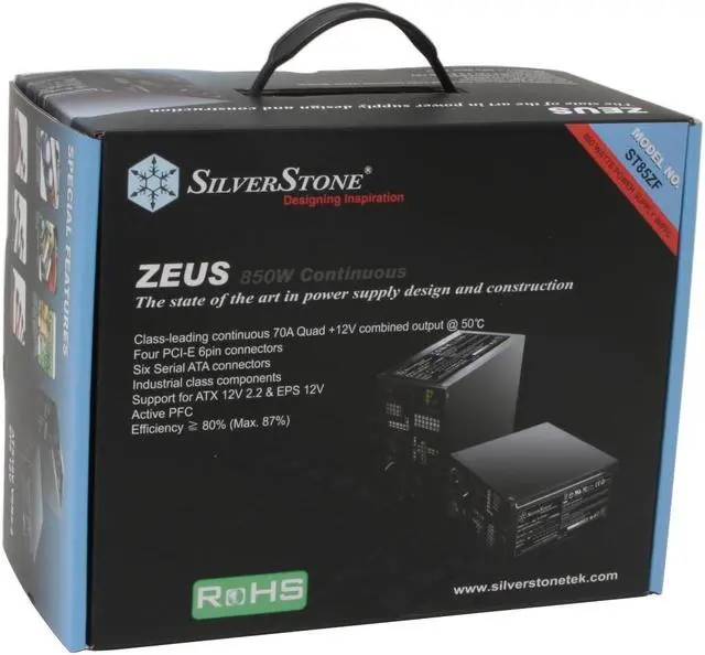 Alt view image 7 of 7 - SilverStone ST85ZF 850 W ATX 12V 2.2 & EPS12V SLI Certified CrossFire Ready Active PFC SLI Certified Power Supply