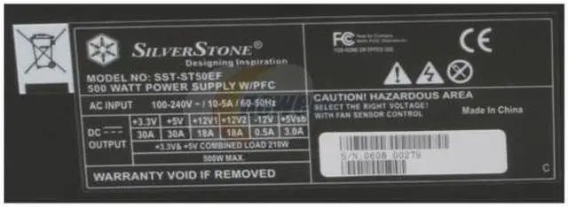 Alt view image 4 of 9 - SilverStone ST50EF-Plus 500 W ATX 12V 2.2 SLI Ready 80 PLUS Certified Active PFC Power Supply