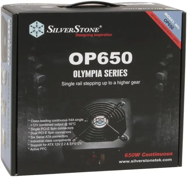 Alt view image 7 of 7 - SilverStone OP650 650 W ATX 12V 2.2 & EPS12V SLI Ready CrossFire Ready Active PFC Power Supply