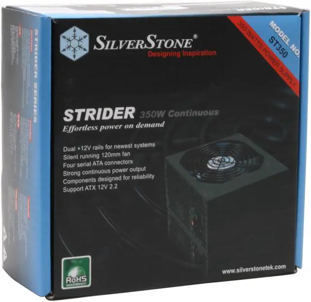 Alt view image 7 of 7 - SilverStone ST350 350 W ATX12V 2.2 Power Supply