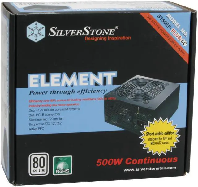 Alt view image 7 of 7 - SilverStone ST50EF-SC 500 W ATX 12V 2.2 SLI Ready 80 PLUS Certified Active PFC Power Supply
