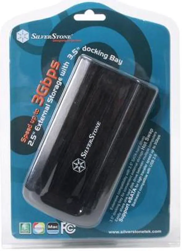 Alt view image 8 of 8 - SilverStone MS05B 2.5" Black SATA USB 2.0 & eSATA External Enclosure