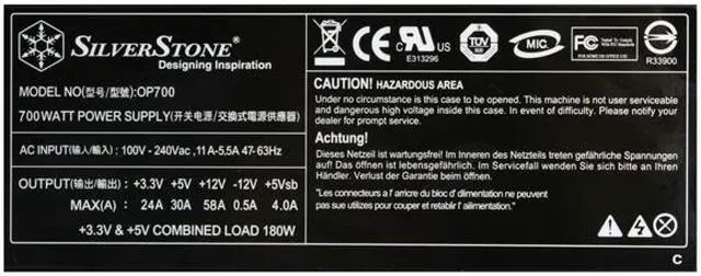 Alt view image 5 of 11 - SilverStone OP700 700 W ATX 12V 2.2 & EPS12V SLI Ready CrossFire Ready Active PFC Power Supply