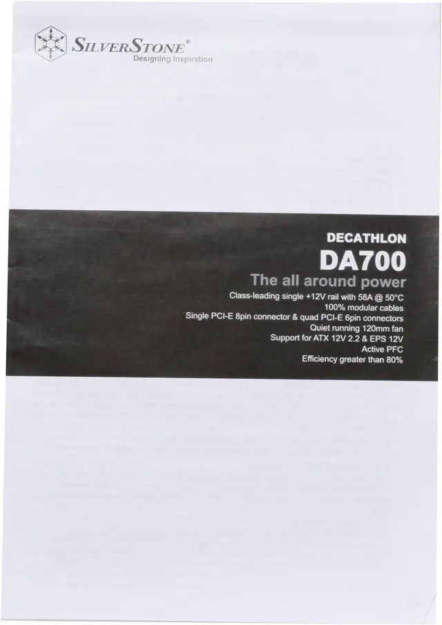 Alt view image 8 of 9 - SilverStone DA700 700 W ATX 12V 2.2 & EPS 12V SLI Certified CrossFire Ready Full Modular Active PFC Power Supply