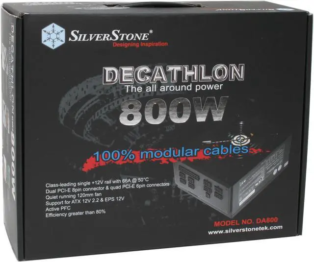 Alt view image 12 of 12 - SilverStone DA800 800 W ATX 12V 2.2 & EPS 12V SLI Certified CrossFire Ready Full Modular Active PFC Power Supply