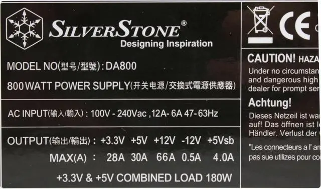Alt view image 6 of 12 - SilverStone DA800 800 W ATX 12V 2.2 & EPS 12V SLI Certified CrossFire Ready Full Modular Active PFC Power Supply