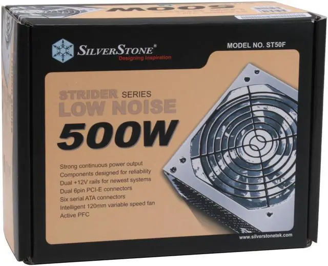 Alt view image 9 of 9 - SilverStone ST50F 500 W ATX12V SLI Ready CrossFire Ready 80 PLUS Certified Active PFC Power Supply