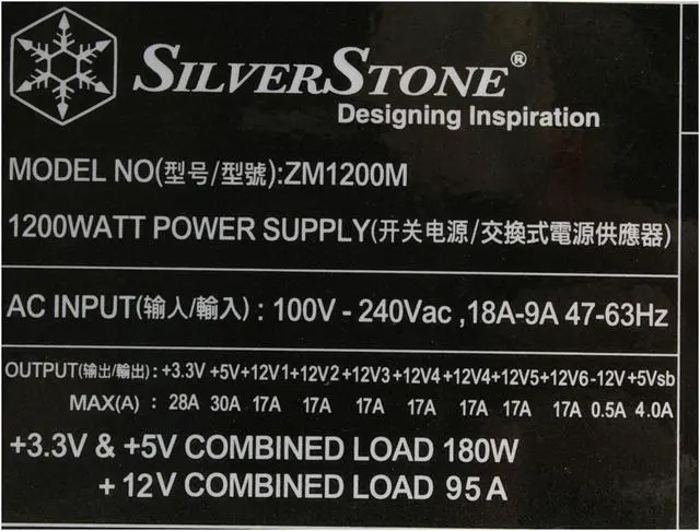 Alt view image 4 of 9 - SilverStone ZM1200M 1200 W ATX 12V 2.3 & EPS 12V SLI Ready CrossFire Ready Modular Active PFC Power Supply