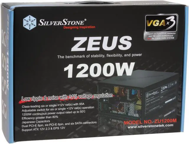 Alt view image 9 of 9 - SilverStone ZEUS ZU1200M 1200 W ATX 12V 2.3 & EPS 12V SLI Ready CrossFire Ready Active PFC Power Supply
