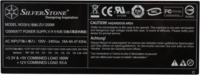 Alt view image 4 of 9 - SilverStone ZEUS ZU1200M 1200 W ATX 12V 2.3 & EPS 12V SLI Ready CrossFire Ready Active PFC Power Supply