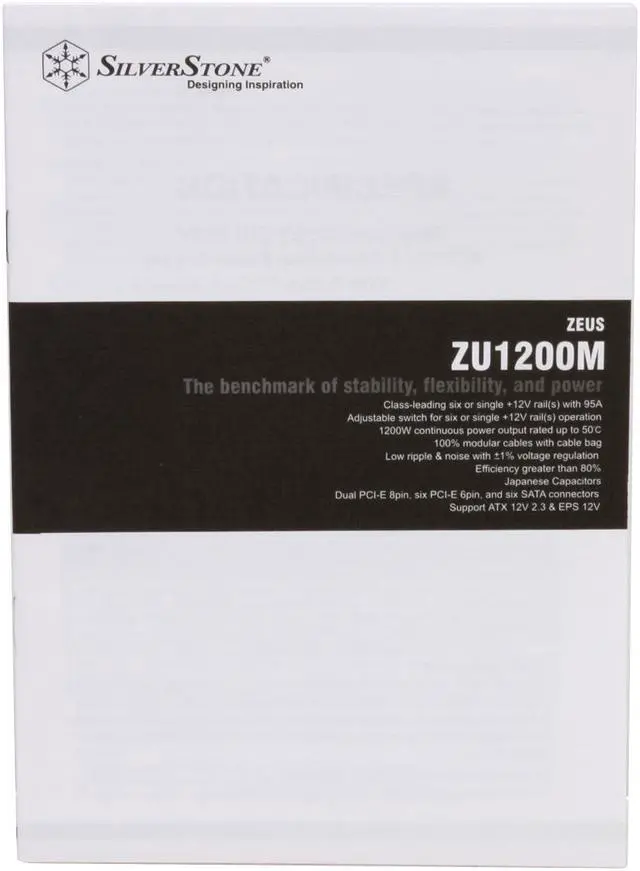 Alt view image 8 of 9 - SilverStone ZEUS ZU1200M 1200 W ATX 12V 2.3 & EPS 12V SLI Ready CrossFire Ready Active PFC Power Supply