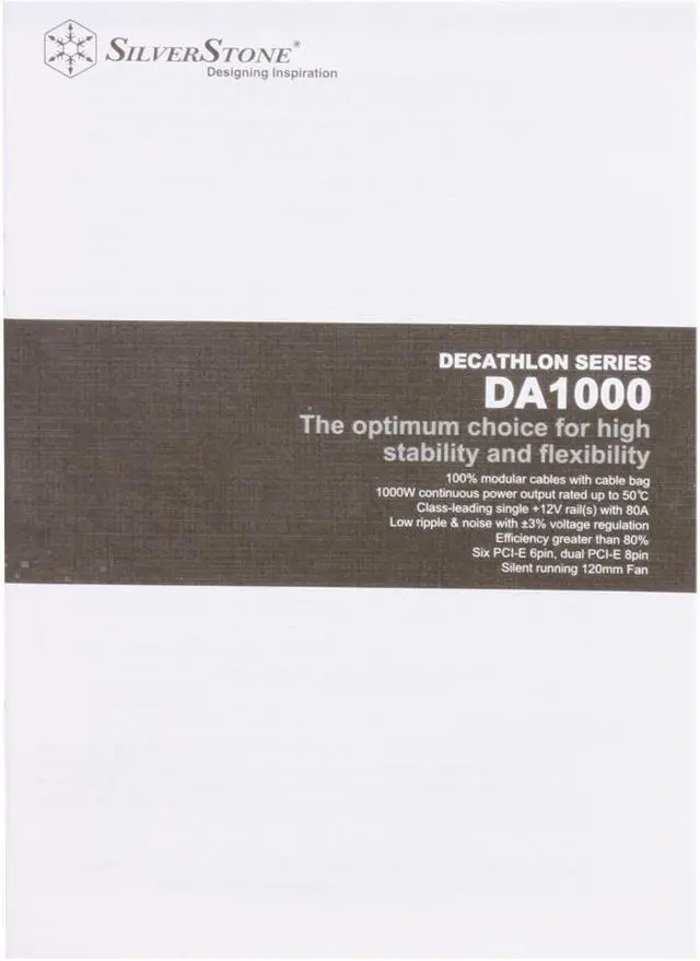 Alt view image 10 of 11 - SilverStone DA1000 1000 W ATX 12V 2.2 & EPS 12V SLI Ready CrossFire Ready Full Modular Active PFC Power Supply
