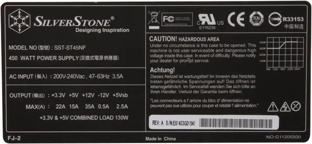 Alt view image 4 of 9 - SilverStone Nightjar ST45NF 450 W ATX 12V 2.3 / EPS 12V SLI Ready CrossFire Ready 80 PLUS BRONZE Certified Active PFC Zero dBA Power Supply