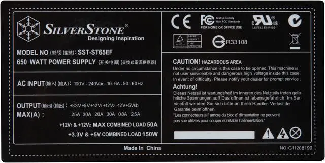Alt view image 5 of 10 - SilverStone ELEMENT ST65EF 650 W ATX12V / EPS12V SLI Ready CrossFire Ready 80 PLUS BRONZE Certified Active PFC Power Supply