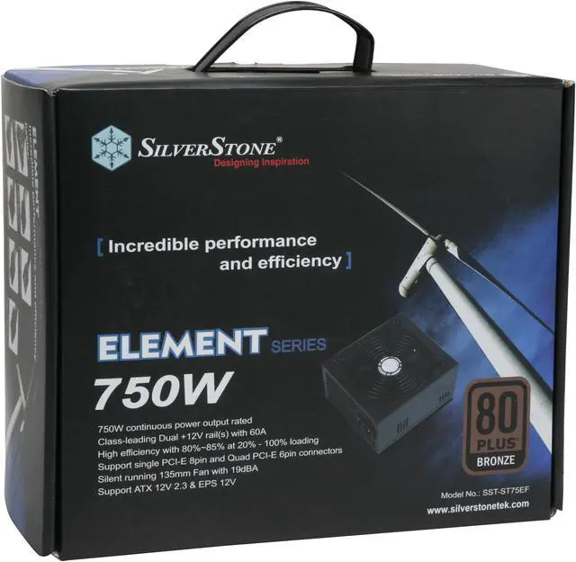 Alt view image 10 of 10 - SilverStone ELEMENT ST75EF 750 W ATX12V / EPS12V SLI Ready CrossFire Ready 80 PLUS BRONZE Certified Active PFC Power Supply