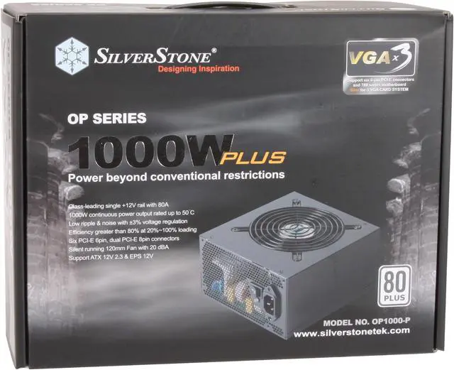 Alt view image 10 of 10 - SilverStone OP1000-P 1000 W ATX 12V 2.2 & EPS 12V SLI Ready CrossFire Ready 80 PLUS Certified Active PFC Power Supply