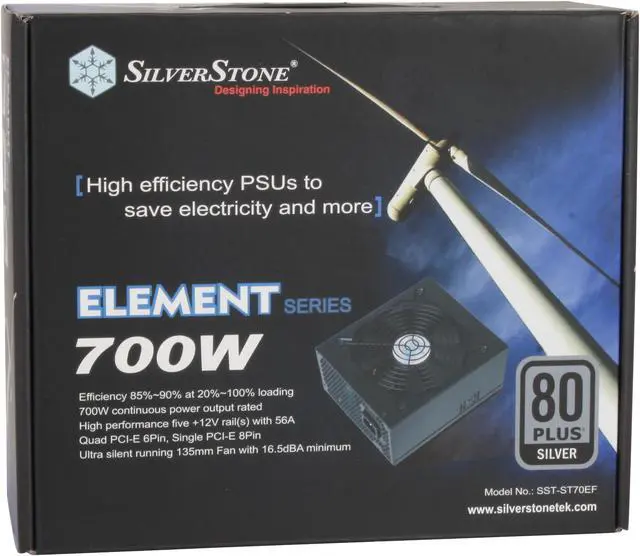 Alt view image 10 of 10 - SilverStone ELEMENT ST70EF 700 W ATX12V / EPS12V SLI Ready CrossFire Ready 80 PLUS SILVER Certified Active PFC Power Supply