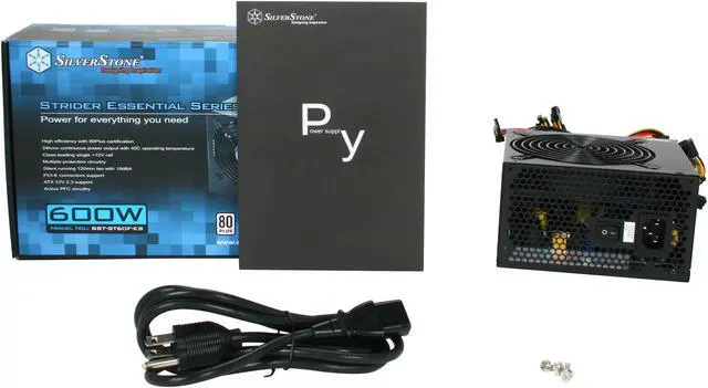 Alt view image 7 of 7 - SilverStone Strider Essential series ST60F-ES 600 W ATX12V / EPS12V SLI Ready CrossFire Ready 80 PLUS Certified Active PFC Power Supply