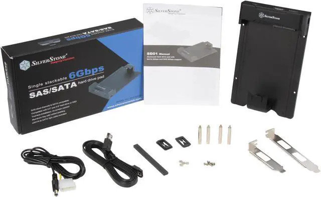 Alt view image 6 of 6 - SilverStone SD01B Aluminum / Plastic 2.5" & 3.5" Black SAS / SATA eSATA, SAS dual-lane External Hard Drive Pad / Docking Station