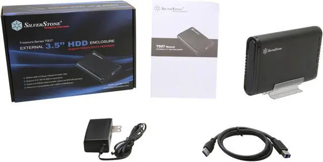 Alt view image 5 of 5 - SilverStone TS07B Aluminum / Plastic 3.5" Black SATA I/II/III USB 3.0 Tool-less Design External Enclosure