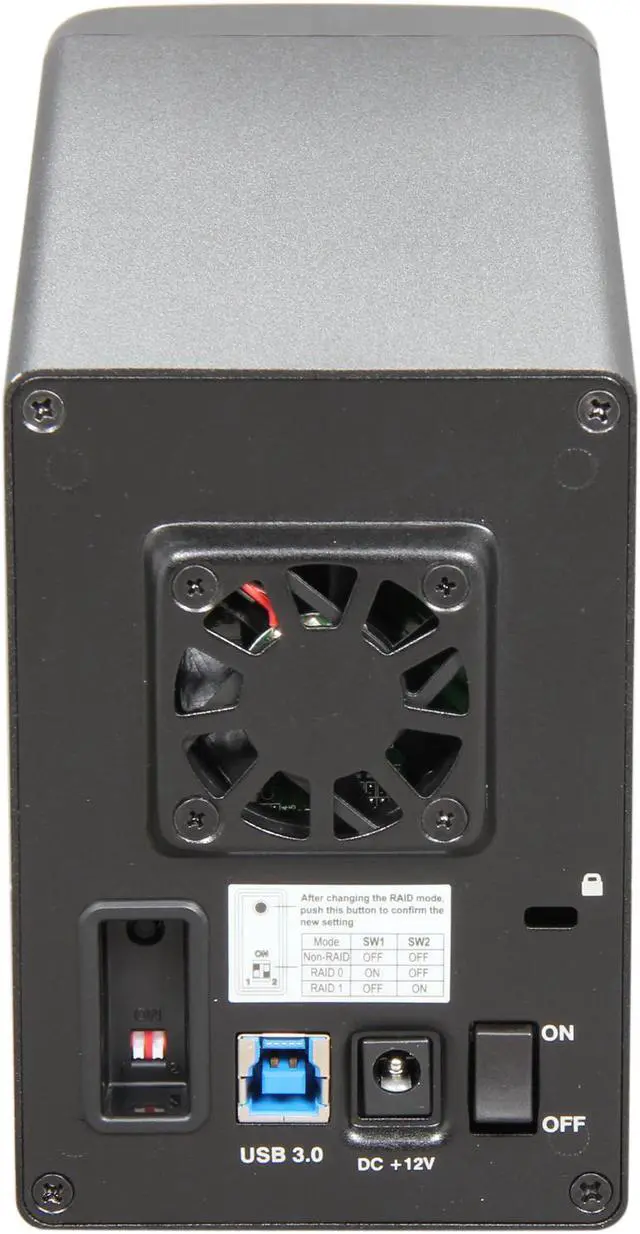Alt view image 4 of 5 - SilverStone DS321B Aluminum / Plastic 3.5" Black SATA USB 3.0 Dual Bay External Enclosure