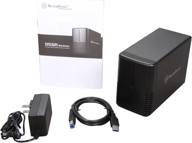 Alt view image 5 of 5 - SilverStone DS321B Aluminum / Plastic 3.5" Black SATA USB 3.0 Dual Bay External Enclosure