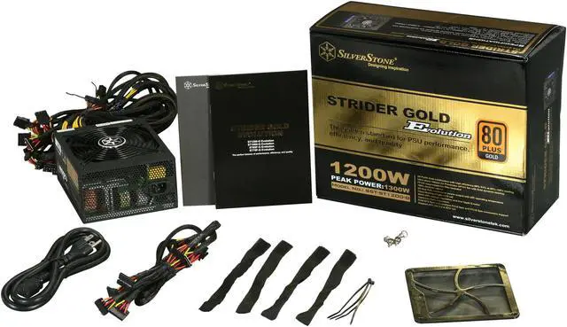 Alt view image 7 of 7 - SILVERSTONE Strider Gold Evolution SST-ST1200-G Evolution 1200W ATX 12V v2.3 / EPS 12V 80 PLUS GOLD Certified 100% Modular, Active PFC Power Supply, with 140mm Fan Filter