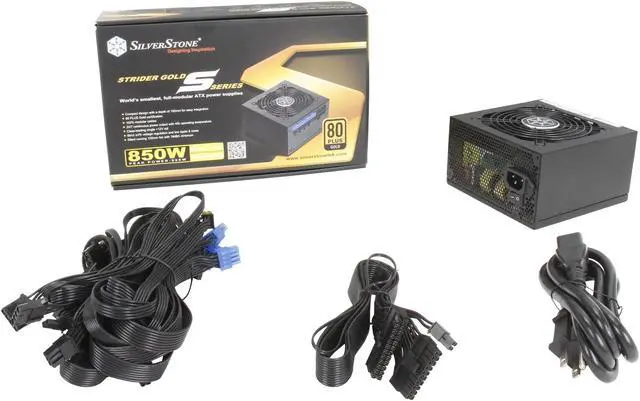 Alt view image 8 of 8 - SilverStone Strider Gold S Series ST85F-GS 850 W ATX 80 PLUS GOLD Certified Full Modular Active PFC Power Supply