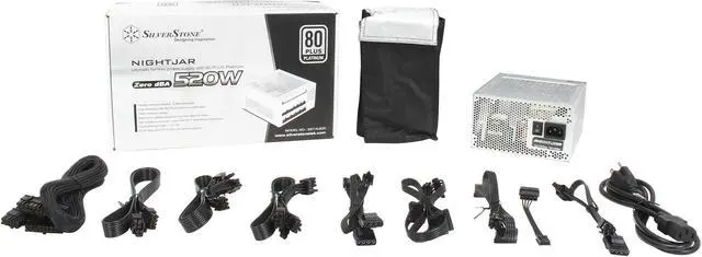 Alt view image 6 of 6 - SILVERSTONE Tek Nightjar NJ520 520W Completely Fanless ATX12V / EPS12V 80 PLUS PLATINUM Certified Full Modular Active PFC Power Supply with Zero dBA Acoustics