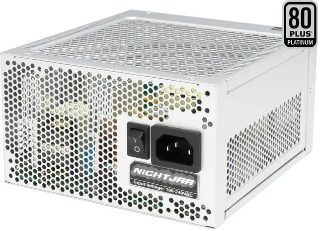 Main image of SILVERSTONE Tek Nightjar NJ520 520W Completely Fanless ATX12V / EPS12V 80 PLUS PLATINUM Certified Full Modular Active PFC Power Supply with Zero dBA Acoustics
