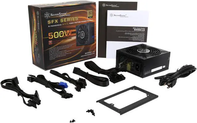 Alt view image 8 of 7 - SILVERSTONE SX500-LG 500W SFX-L 80 PLUS GOLD Certified Full Modular Active PFC Power Supply, Silent running 120mm fan with 18dBA minimum (SX500-LG V2.0)