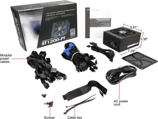 Alt view image 7 of 7 - SilverStone Strider Platinum series SST-ST1200-PT 1200 W ATX12V / EPS12V 80 PLUS PLATINUM Certified Active PFC Power Supply