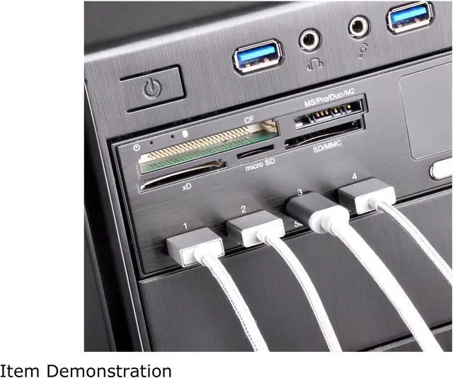 Alt view image 13 of 20 - SilverStone SST-FP59B Aluminum / Plastic 5.25" Black USB 3.1 Gen 1 (5Gbps) (Compatible with USB 2.0 / 1.1)
USB Ports:
USB 3.1 Gen 1 Type-C x 1, Type-A x 2
USB Type-A with dedicated charging port x 1, up to 5V/2A
Media card support:
SD / S