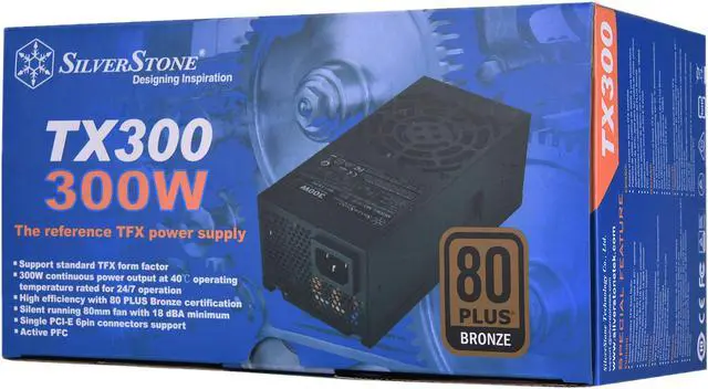Alt view image 10 of 10 - SilverStone SST-TX300 300 W TFX (Compatible with ATX12V v2.4) 80 PLUS BRONZE Certified Active PFC Power Supply