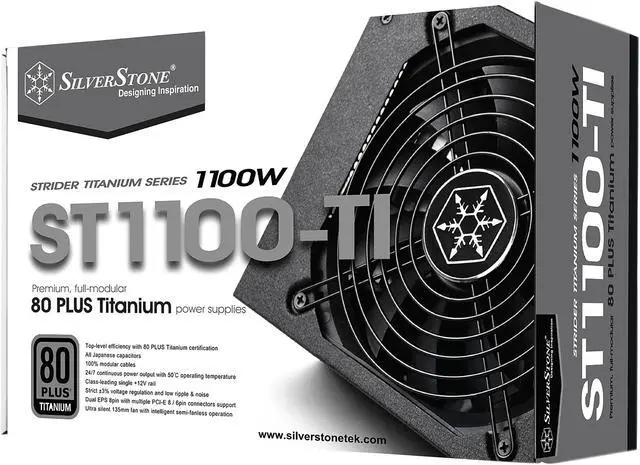 Alt view image 7 of 8 - SilverStone SST-ST1100-TI 1100 W ATX12V 80 PLUS TITANIUM Certified Active PFC Power Supply
