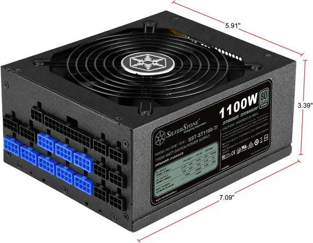 Alt view image 8 of 8 - SilverStone SST-ST1100-TI 1100 W ATX12V 80 PLUS TITANIUM Certified Active PFC Power Supply
