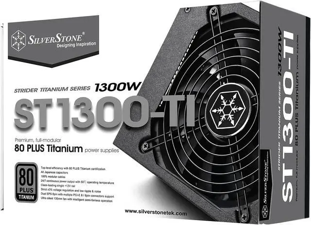 Alt view image 7 of 8 - SilverStone SST-ST1300-TI 1300 W ATX12V 80 PLUS TITANIUM Certified Active PFC Power Supply