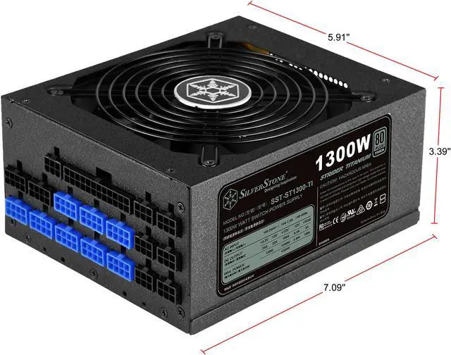 Alt view image 8 of 8 - SilverStone SST-ST1300-TI 1300 W ATX12V 80 PLUS TITANIUM Certified Active PFC Power Supply