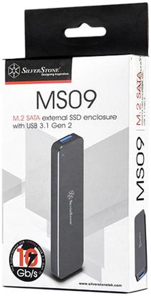 Alt view image 8 of 8 - SilverStone SST-MS09C M.2 SATA External SSD Enclosure with USB 3.1 Gen 2