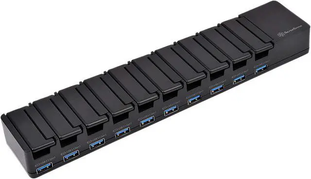 Alt view image 2 of 13 - SilverStone UC04-PRO 60W 10 Port USB 3.1 Charging and Date Transfer Station