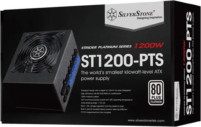 Alt view image 5 of 6 - SilverStone Strider Platinum series SST-ST1200-PTS 1200 W ATX12V v2.4 80 PLUS PLATINUM Certified Full Modular Active PFC Power Supply