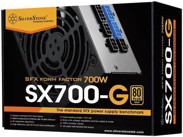 Alt view image 7 of 7 - SilverStone SFX SX700-G 700 W SFX 80 PLUS GOLD Certified Full Modular Active PFC Power Supply