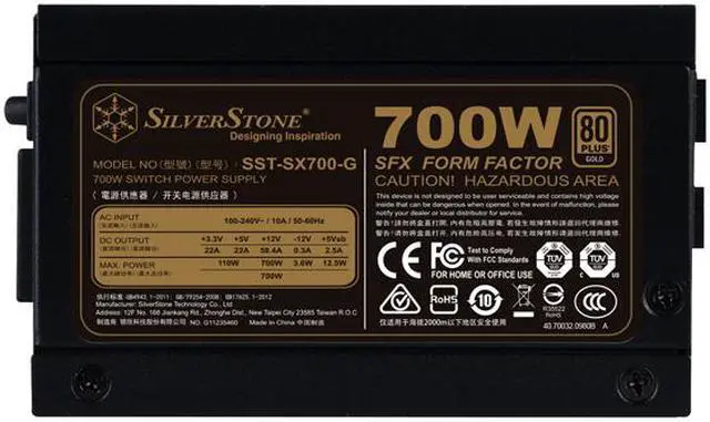Alt view image 5 of 7 - SilverStone SFX SX700-G 700 W SFX 80 PLUS GOLD Certified Full Modular Active PFC Power Supply