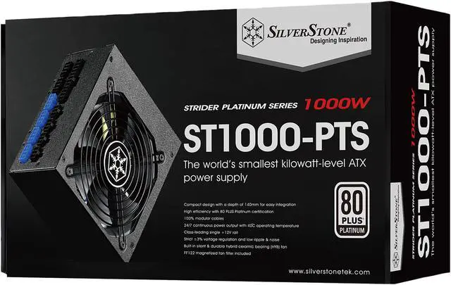 Alt view image 6 of 7 - SilverStone Strider Platinum series SST-ST1000-PTS 1000 W ATX12V 80 PLUS PLATINUM Certified Full Modular Active PFC Power Supply