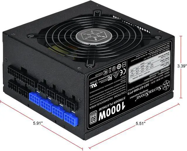 Alt view image 7 of 7 - SilverStone Strider Platinum series SST-ST1000-PTS 1000 W ATX12V 80 PLUS PLATINUM Certified Full Modular Active PFC Power Supply