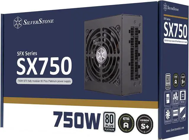 Alt view image 20 of 20 - SilverStone SX750 Platinum SST-SX750-PT 750 W SFX 80 PLUS PLATINUM Certified Full Modular Active PFC Power Supply