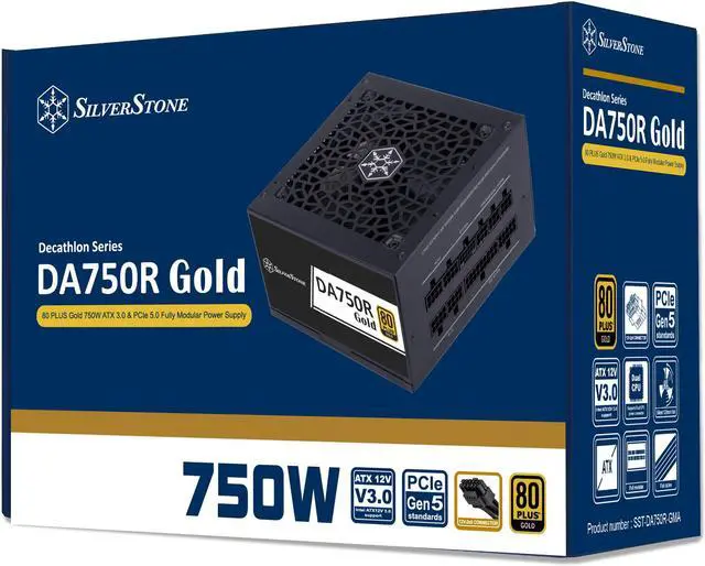 Alt view image 11 of 12 - SilverStone DA750R-GMA 750 W ATX 3.0 Compatible 80 PLUS GOLD Certified Full Modular Active PFC (PF>0.9 at full load) PFC Power Supply
