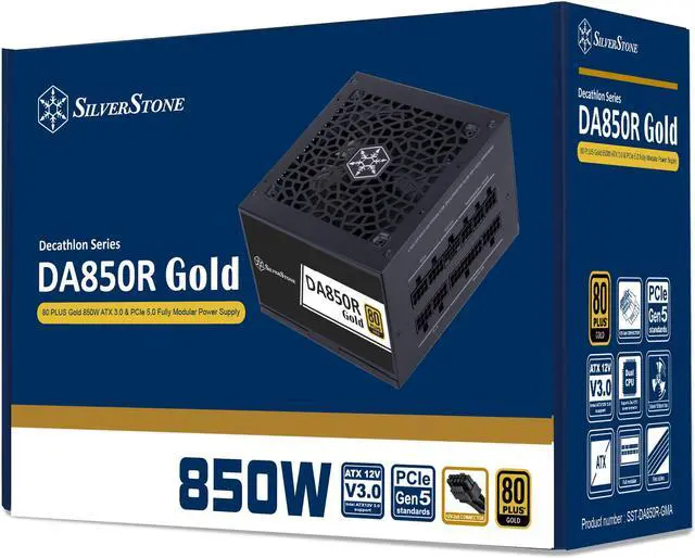 Alt view image 11 of 12 - SilverStone DA850R-GMA 850 W ATX 3.0 Compatible 80 PLUS GOLD Certified Full Modular Active PFC (PF>0.9 at full load) PFC Power Supply