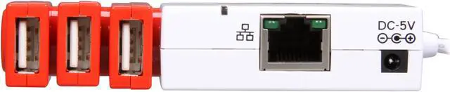 Alt view image 2 of 5 - ENCORE ENUET-3USB 3-Port USB2.0 Hub with Ethernet Adapter